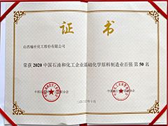 2020年基礎(chǔ)化學原料制造業(yè)百強企業(yè)